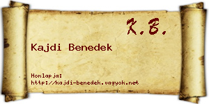 Kajdi Benedek névjegykártya