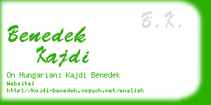 benedek kajdi business card